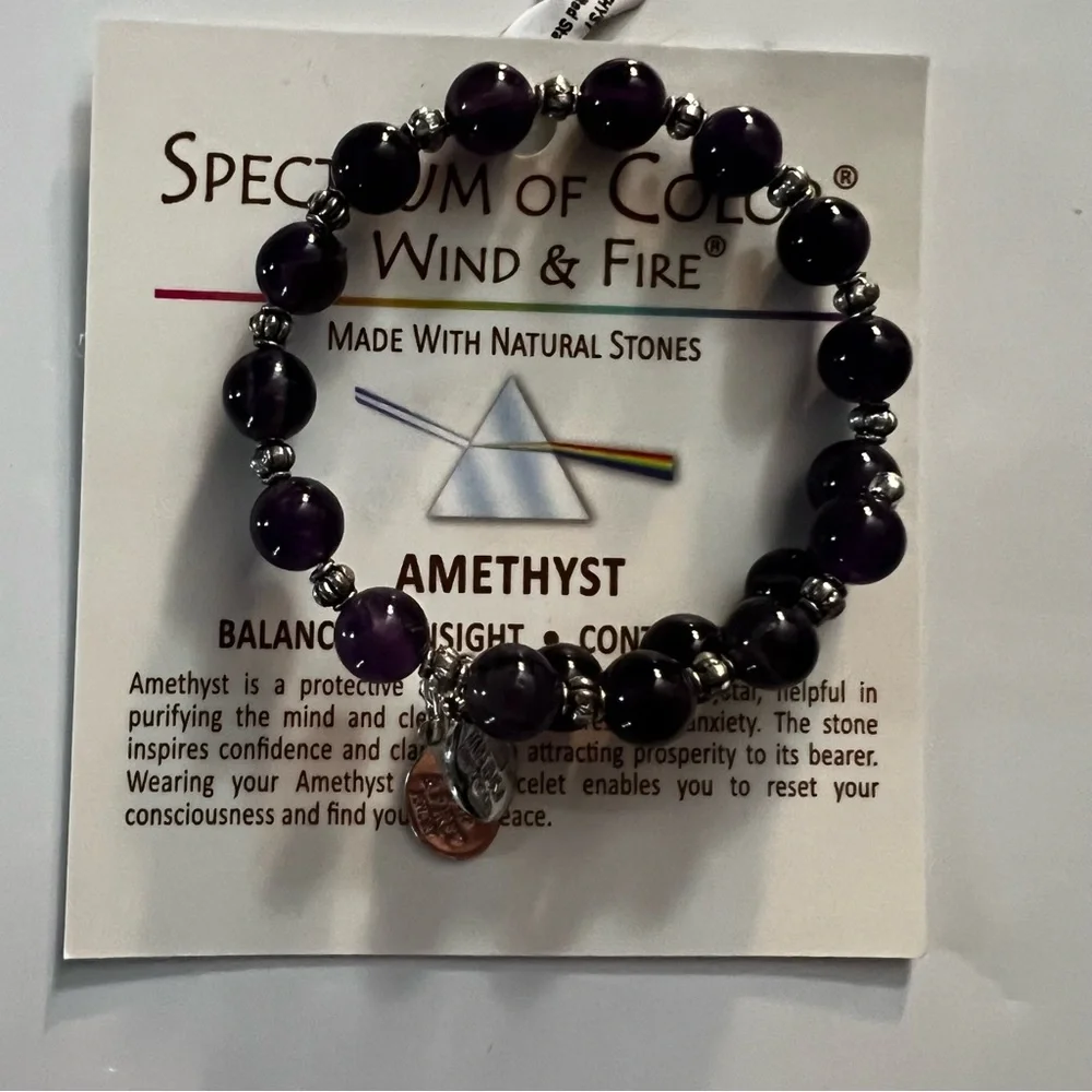 🛍 NWT 🛍WIND AND FIRE AMETHYST BRACELET 🛍 - Picture 3 of 9